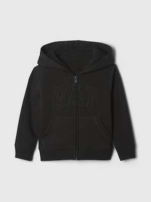 babyGap GAPロゴ 裏ボア ジップアップパーカー