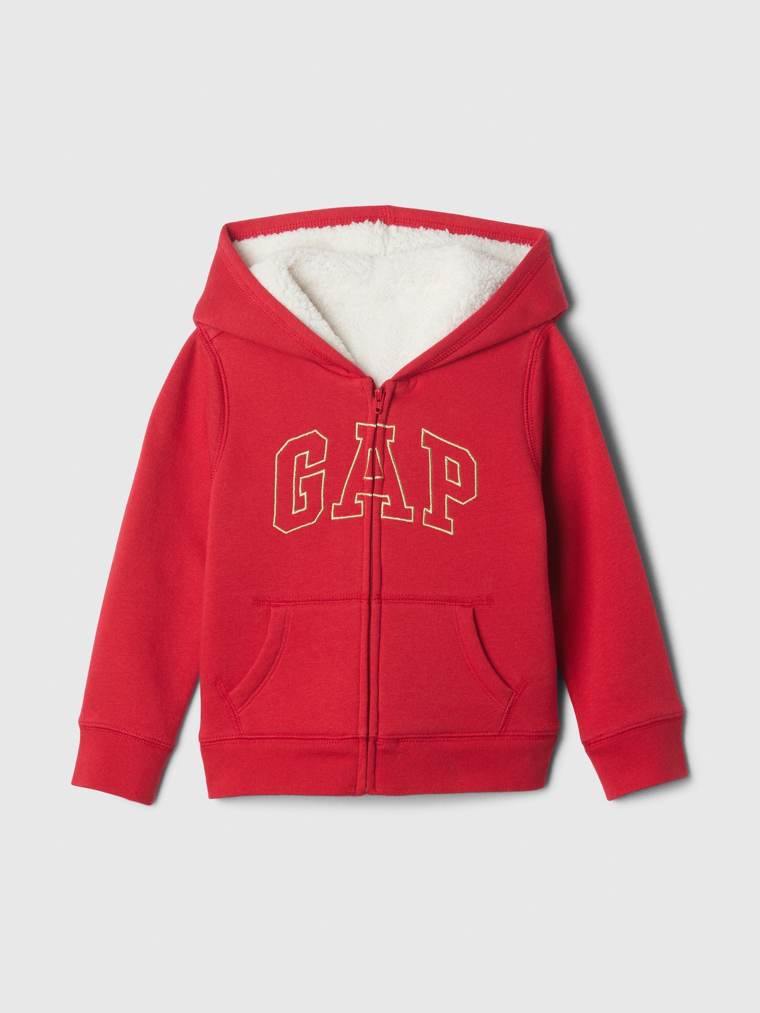 Babygap Gapロゴ 裏ボア ジップアップパーカー