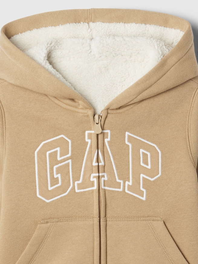 babyGap GAPロゴ 裏ボア ジップアップパーカー-2