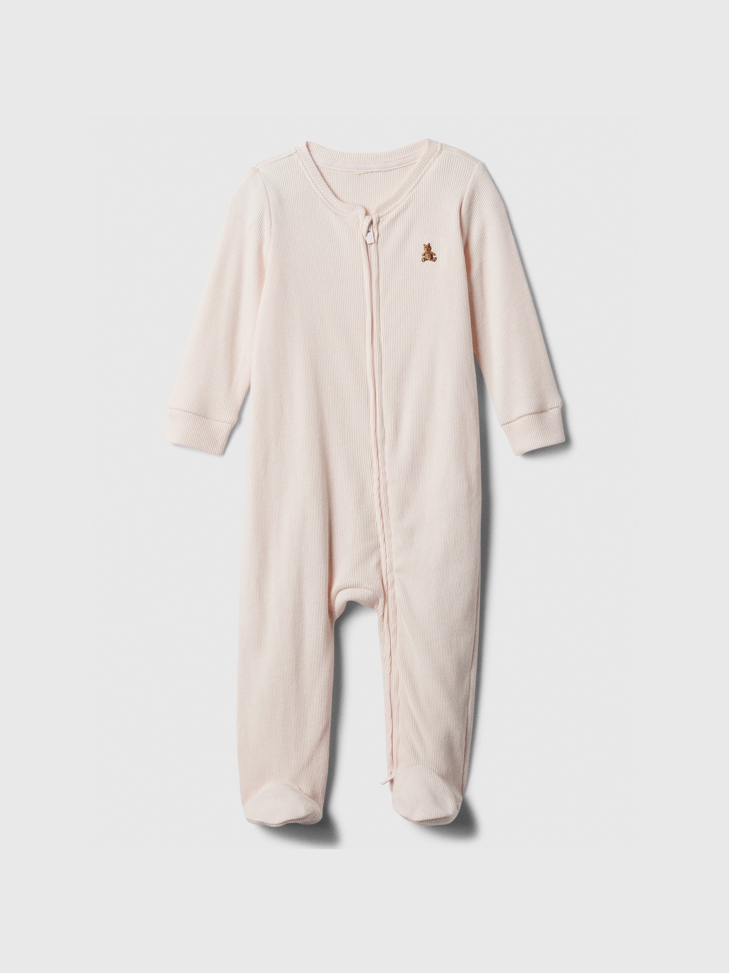 Baby Ribbed Two-Way Zip One-Piece