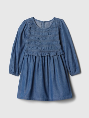 babyGap シャンブレー スモッキングギャザー ワンピース