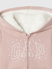 babyGap GAPロゴ 裏ボア ジップアップパーカー-2