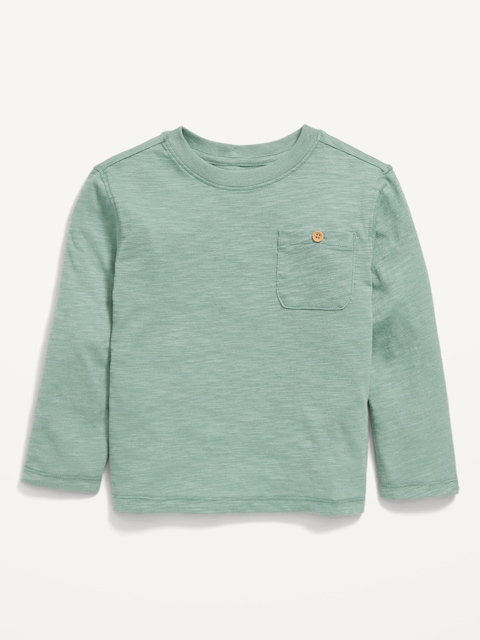 Long-Sleeve Pocket T-Shirt for Toddler Boys