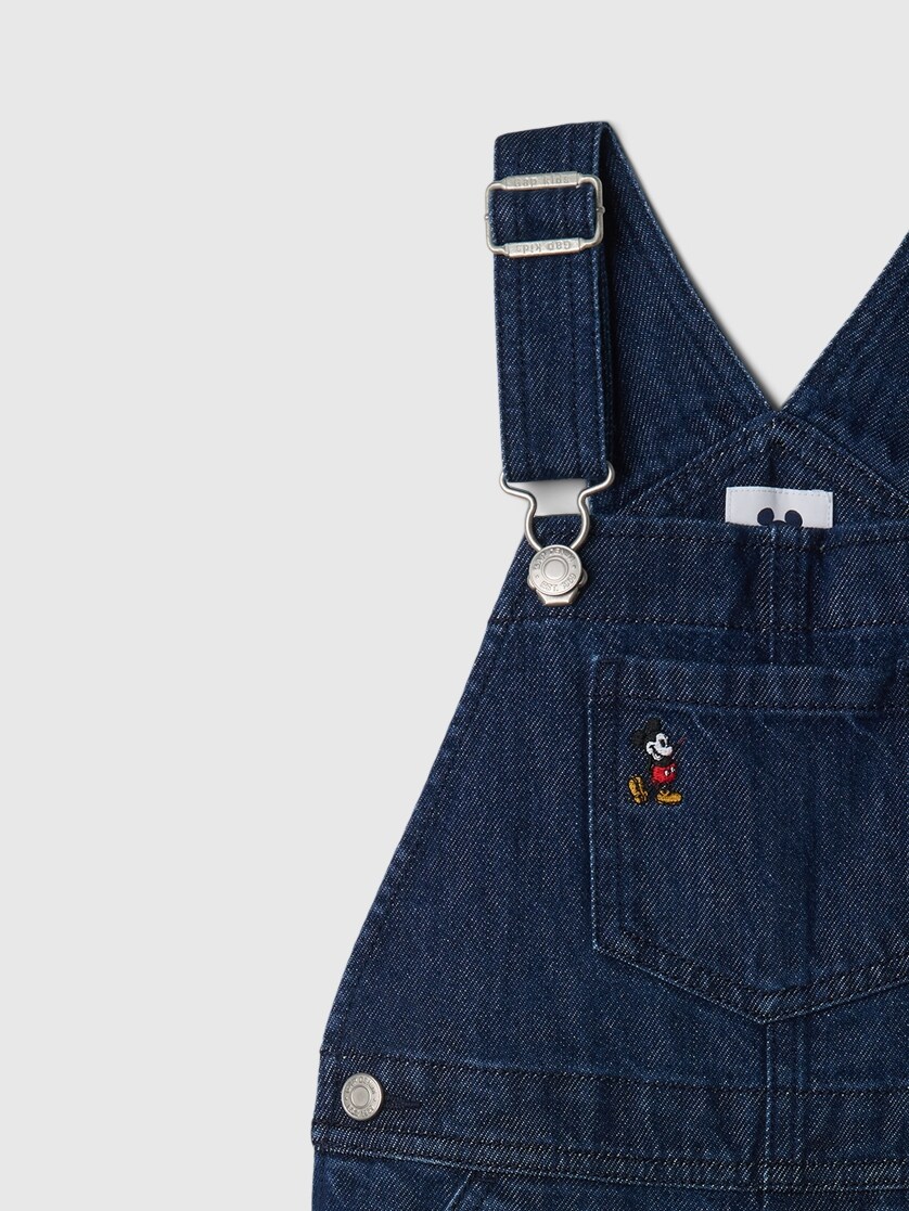 Gap × ディズニー ミッキーマウス 刺しゅう デニムオーバーオール