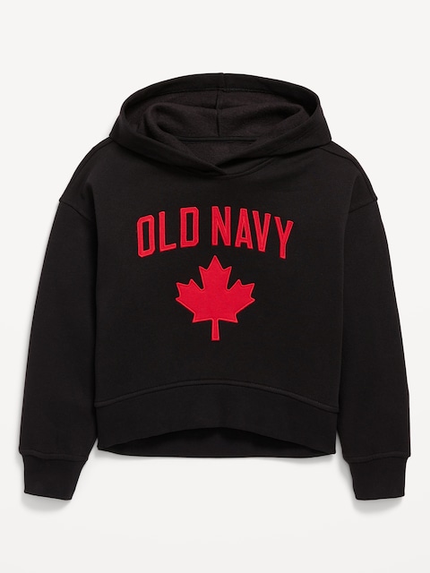 CHANDAIL À CAPUCHON VINTAGE SURDIMENSIONNÉ À LOGO CANADA IMPRIMÉ POUR FILLE