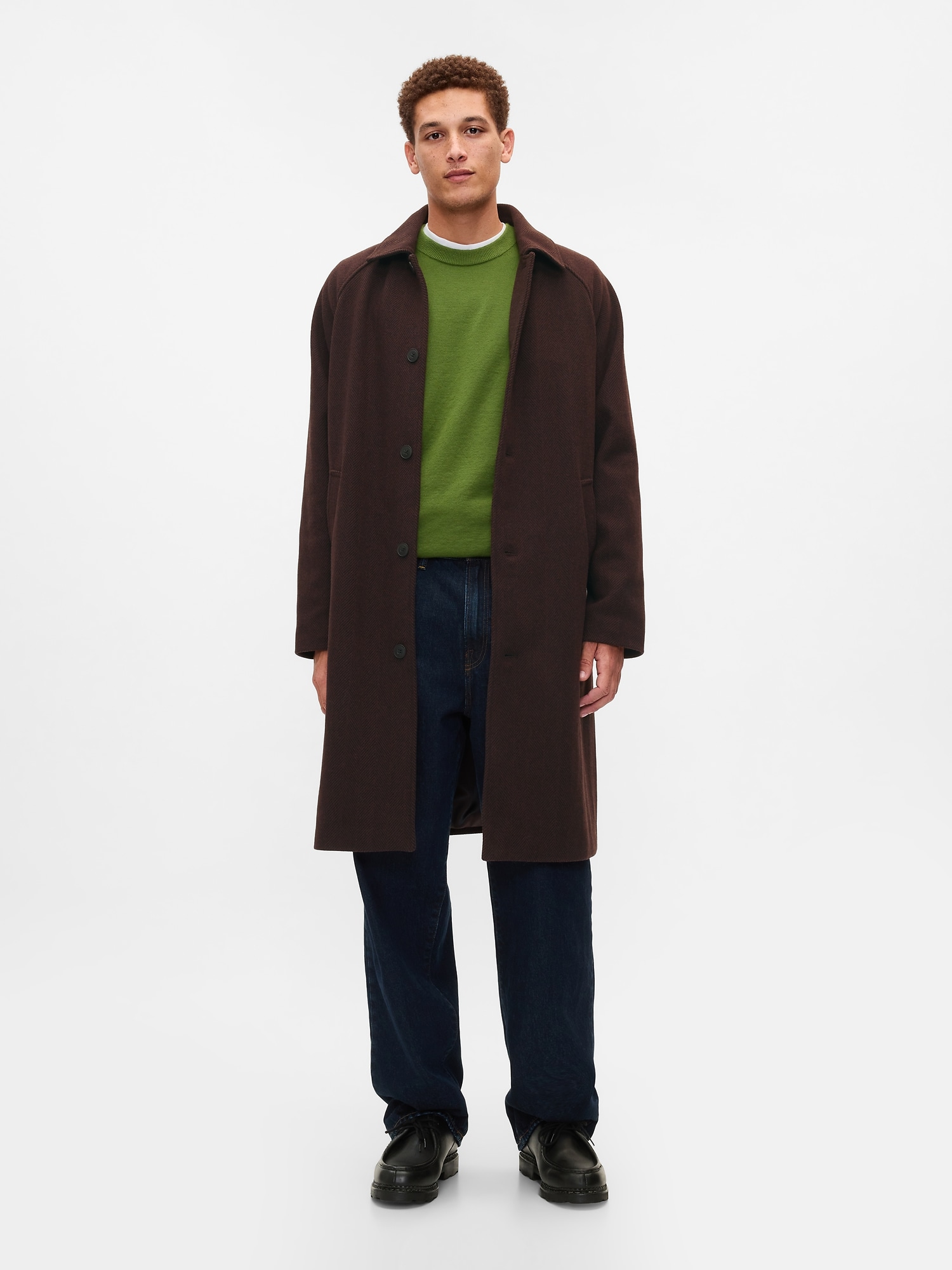 【GAP】00s オールドギャップ ステンカラーコート ヘリンボーン 渋カラー GAP】00s オールドギャップ ステンカラーコート ヘリンボーン 渋