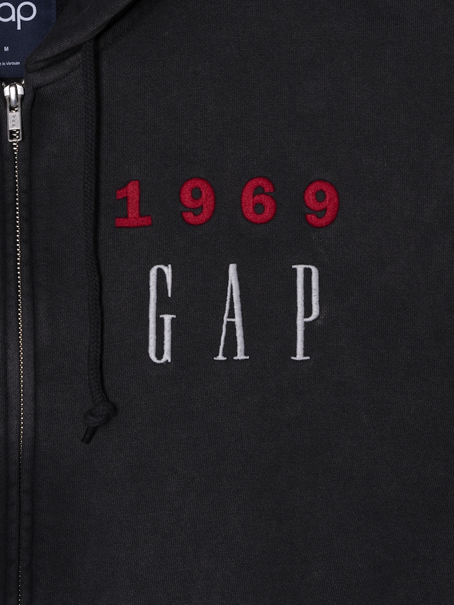 ヘビーウェイト 1969 GAPロゴ ジップアップパーカー-4