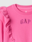 babyGap ヴィンテージソフト ラッフルフリル GAPロゴ スウェットセット-2