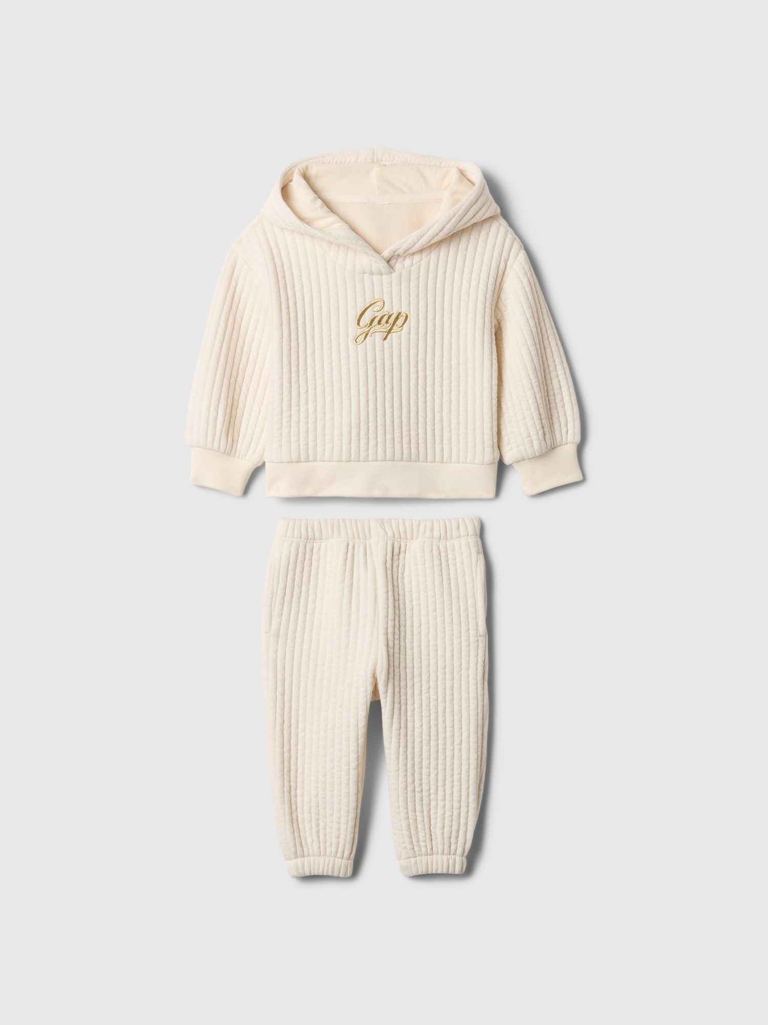 Babygap キルティング リブ Gapロゴ セットアップ