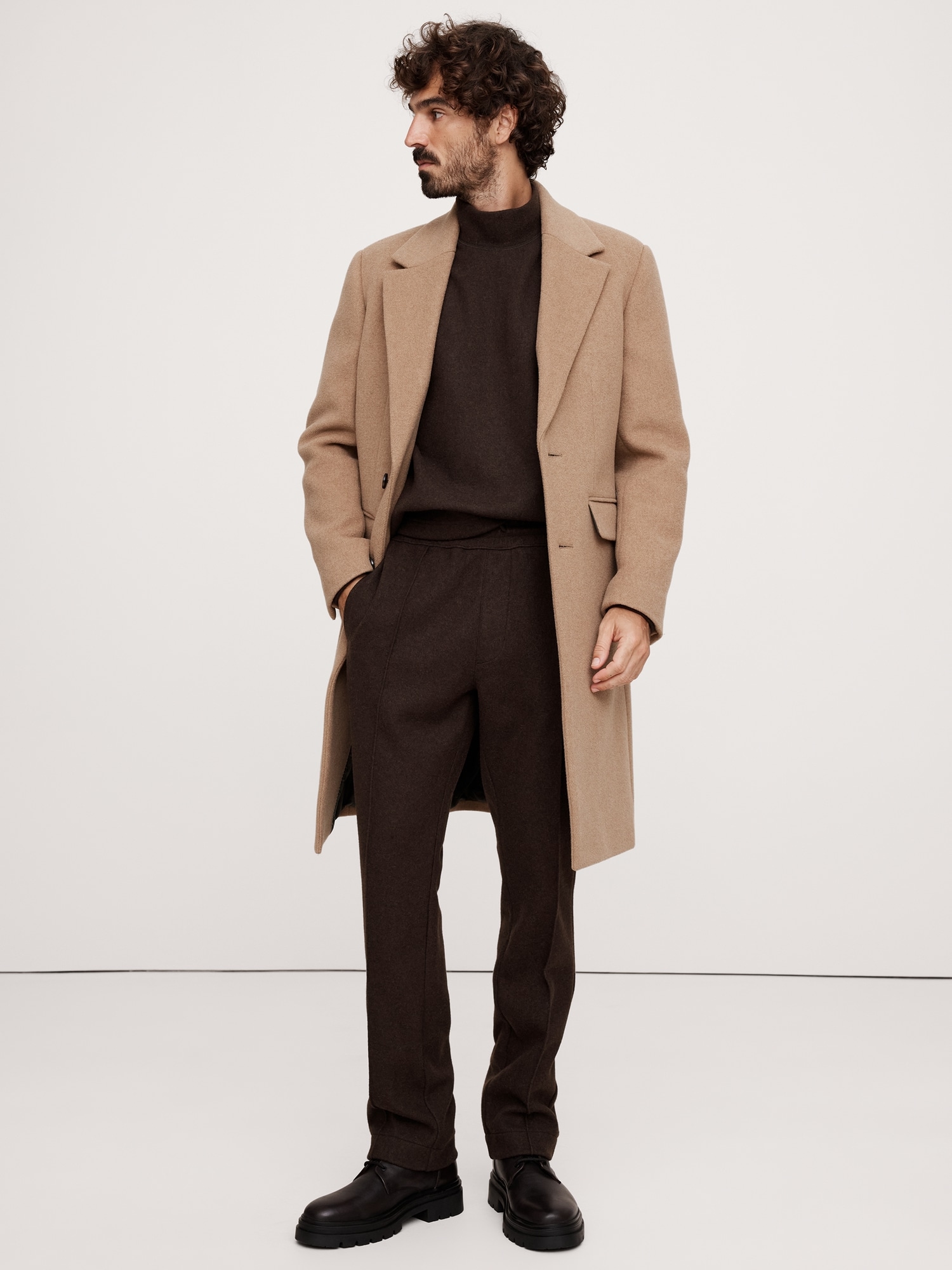 PANTALON DE JOGGING EN MOLLETON BROSSÉ ET LAINE