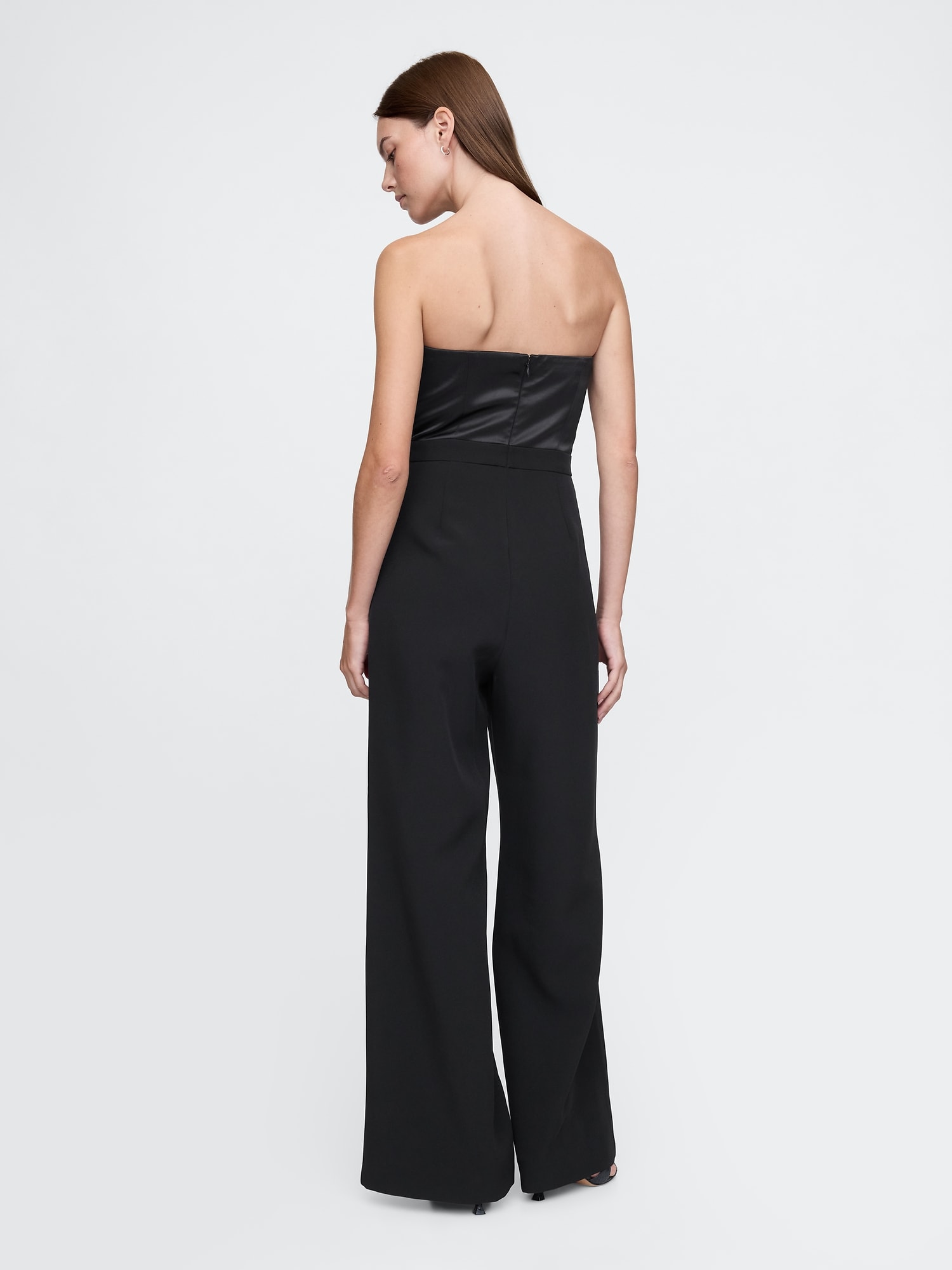 Strapless Mixed Media Jumpsuit