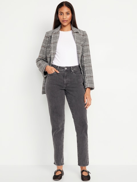 JEAN OG PROFILÉ DROIT À TAILLE HAUTE LONGUEUR CHEVILLE