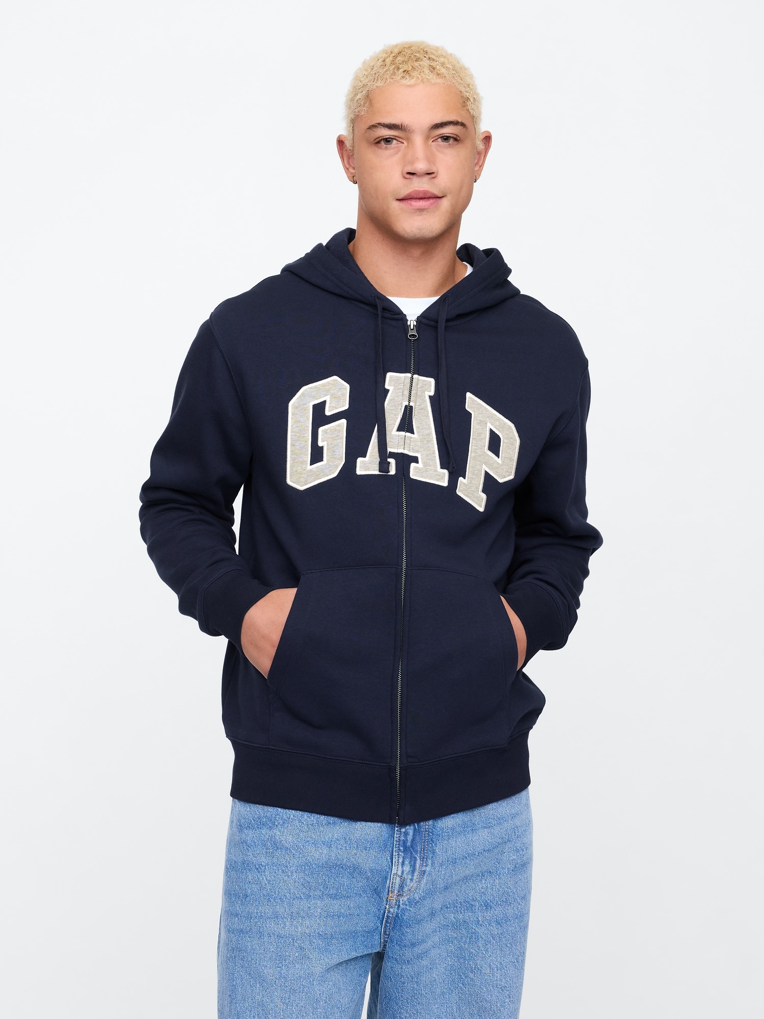 Relaxed Gap Logo Zip Hoodie