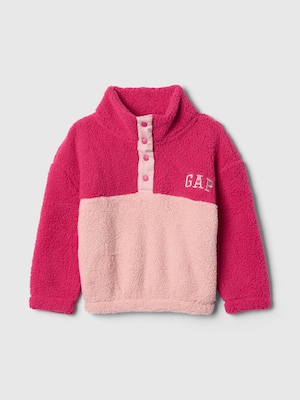 babyGap リサイクル ボア 1/4スナップボタン ボア スウェット・トレーナー