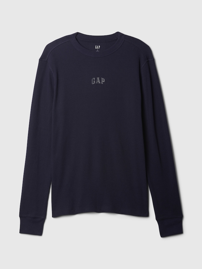 GAPロゴ ワッフルニットTシャツ-4