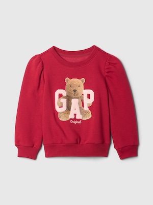 babyGap ヴィンテージソフト パフスリーブ くまさん GAPロゴ スウェット・トレーナー