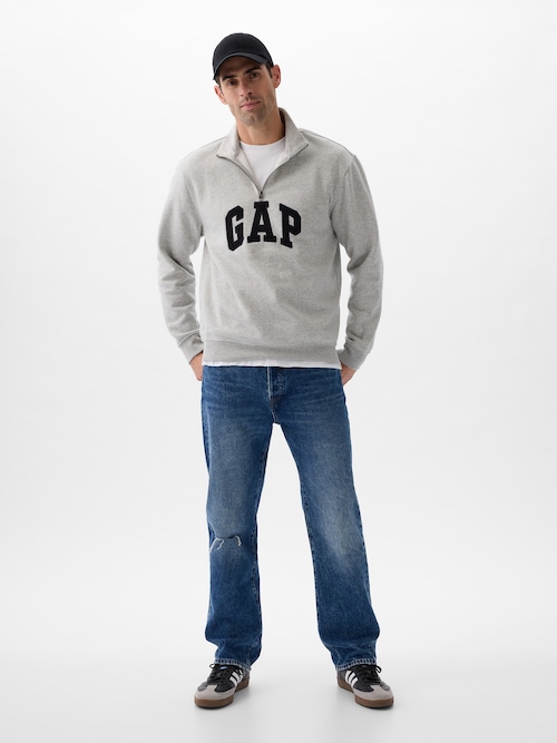 リラックス GAPロゴ ハーフジップ スウェットシャツ