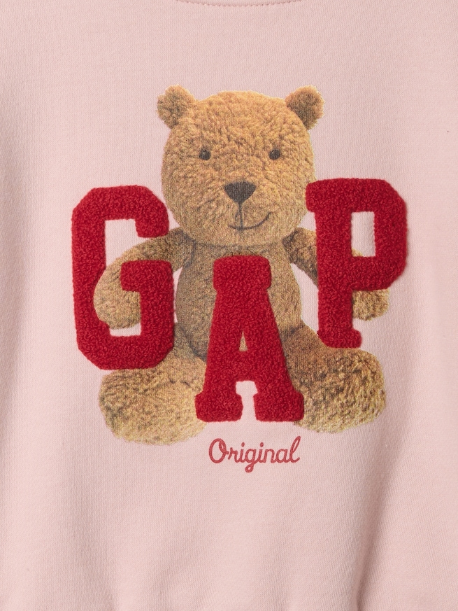 babyGap ヴィンテージソフト パフスリーブ くまさん GAPロゴ スウェット・トレーナー-2