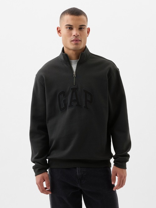 リラックス GAPロゴ ハーフジップ スウェットシャツ