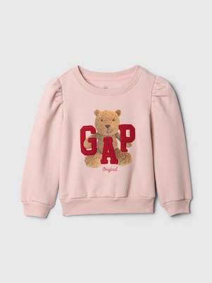 babyGap ヴィンテージソフト パフスリーブ くまさん GAPロゴ スウェット・トレーナー