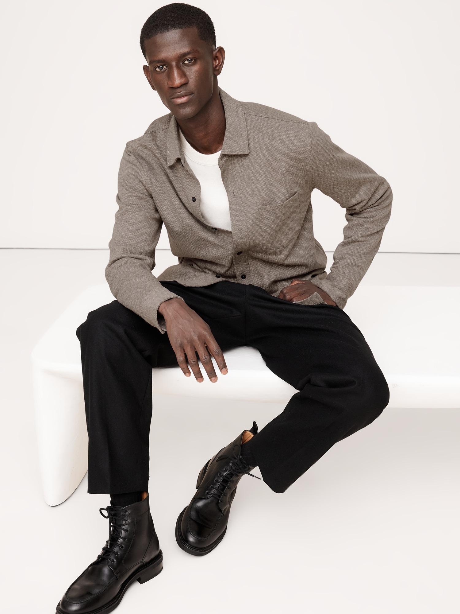 CHEMISE EN JACQUARD À CHEVRONS