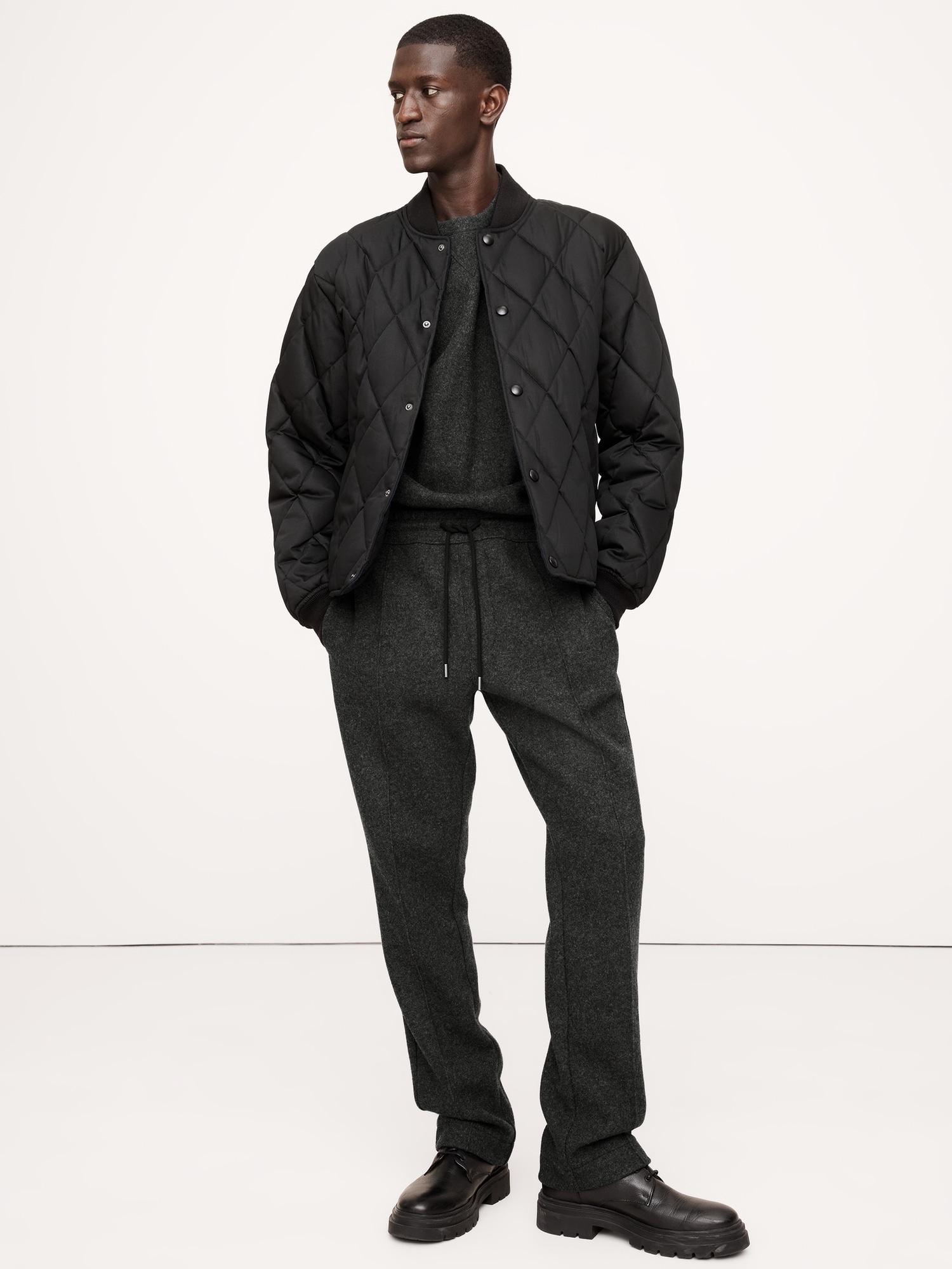PANTALON DE JOGGING EN MOLLETON BROSSÉ ET LAINE