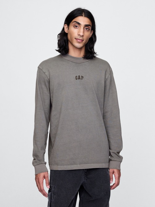 モックネック GAPロゴTシャツ