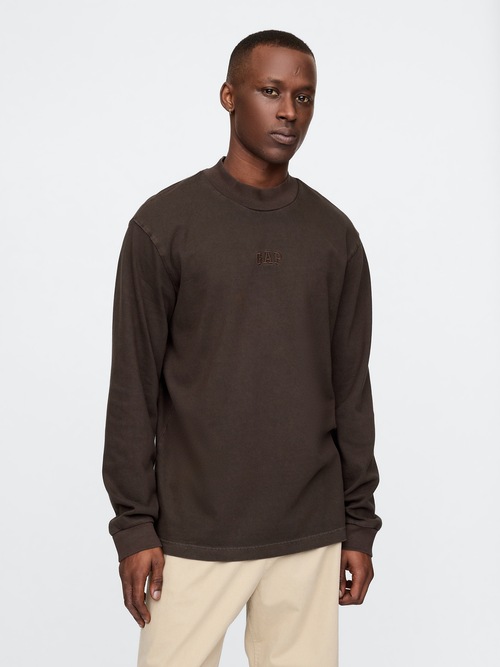モックネック GAPロゴTシャツ