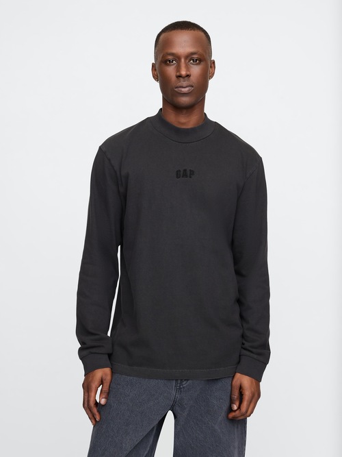 モックネック GAPロゴTシャツ
