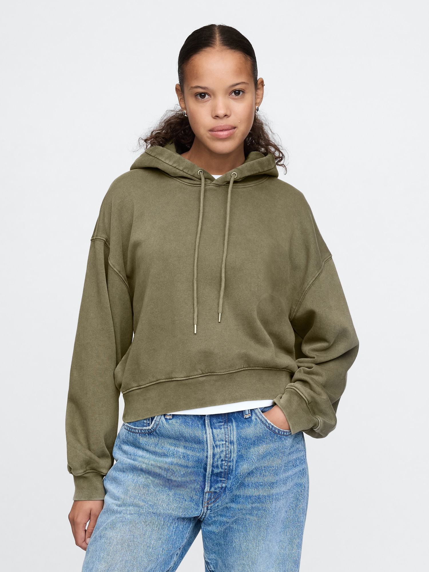 VintageSoft Crop Hoodie