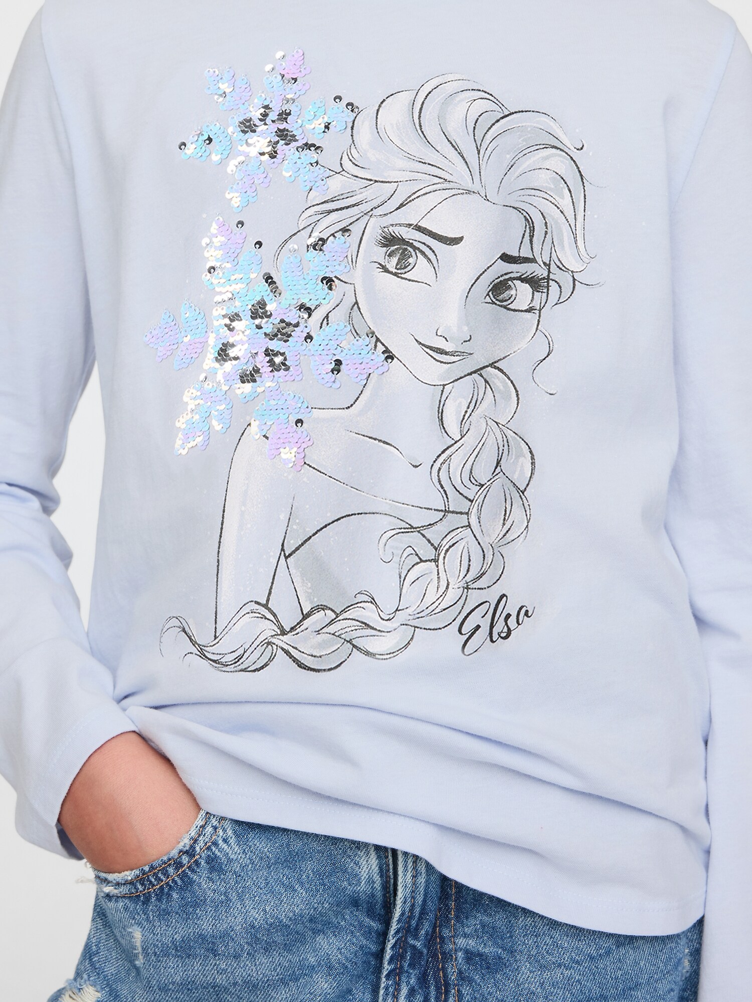 Gap x ディズニー アナと雪の女王 リラックス フリッピースパンコール グラフィックTシャツ (キッズ)-2