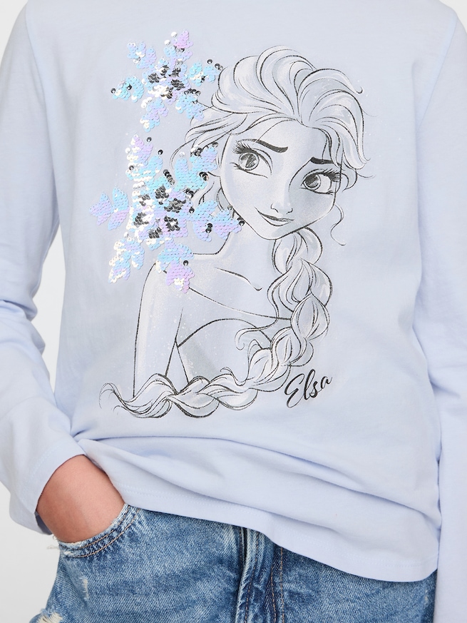 Gap x ディズニー アナと雪の女王 リラックス フリッピースパンコール グラフィックTシャツ (キッズ)-2