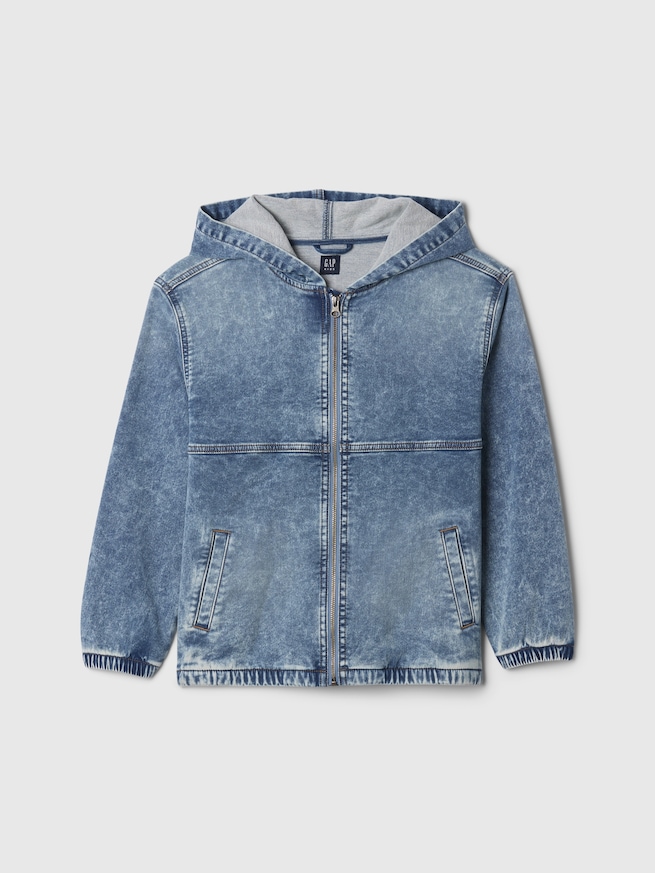 ウルトラソフトデニム フード付きジャケット (キッズ)-4