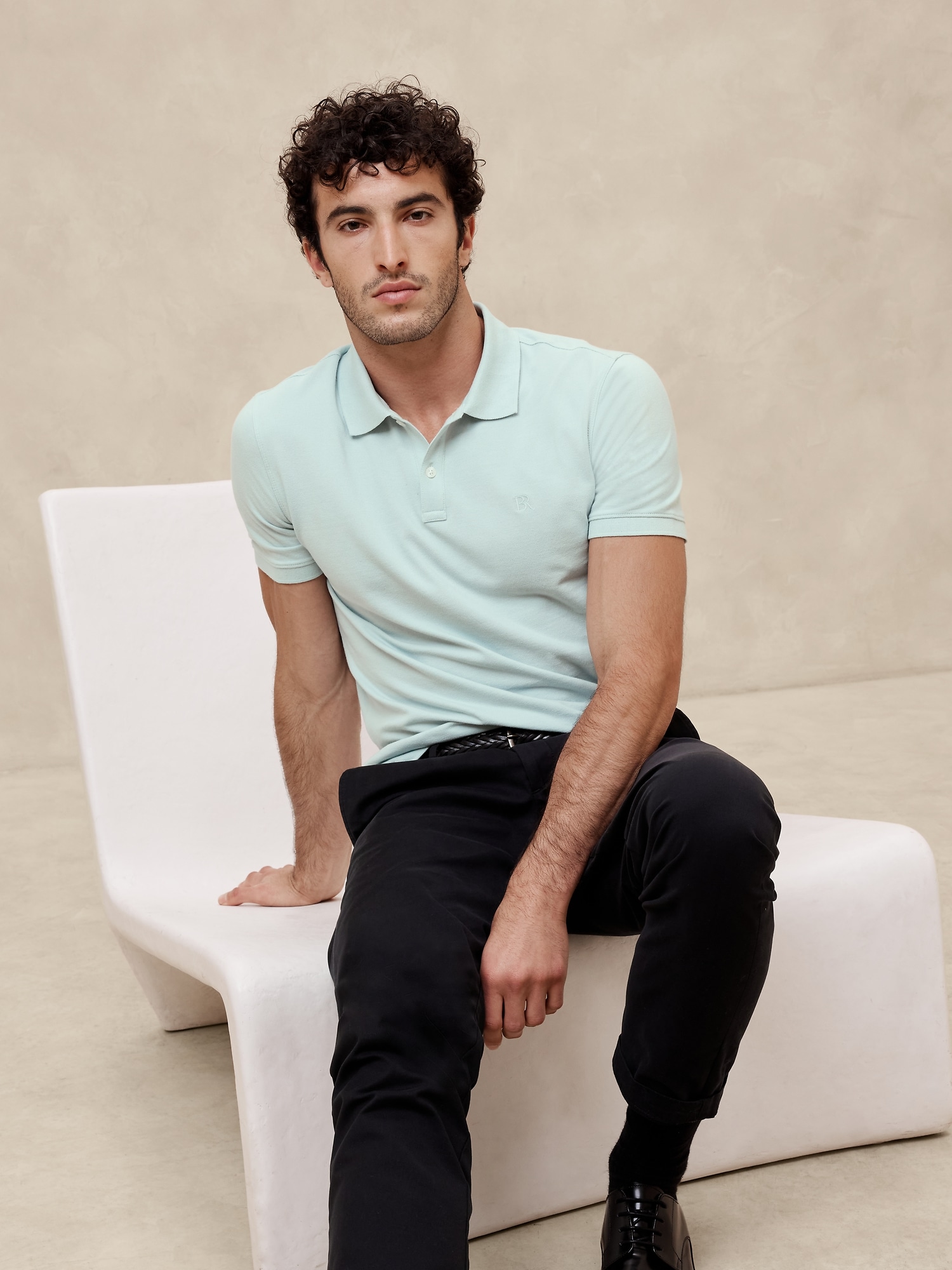 Standard-Fit Monogram Pique Polo