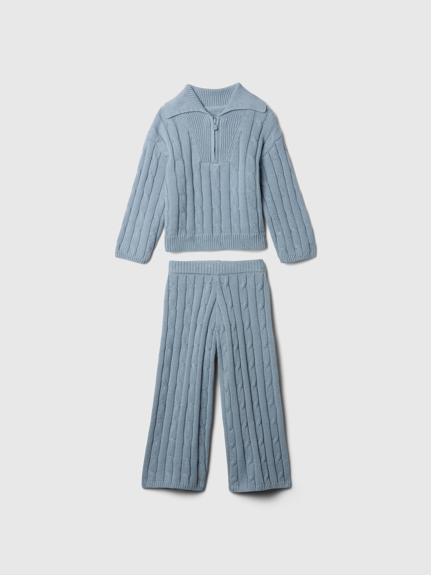 Baby & Toddler Cable-Knit Half-Zip Sweater Set