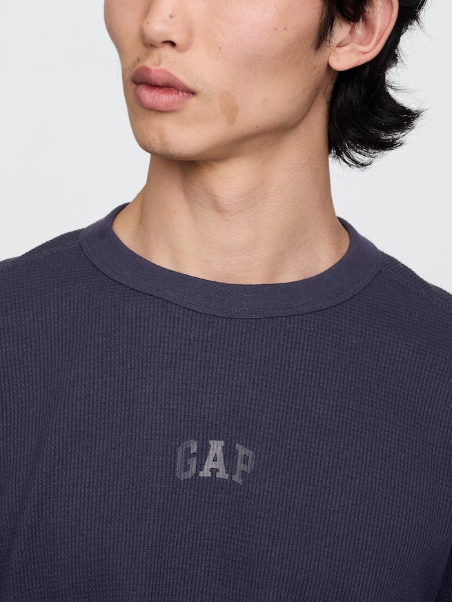 GAPロゴ ワッフルニットTシャツ-3