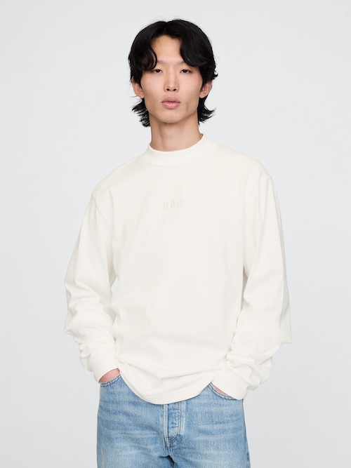 モックネック GAPロゴTシャツ