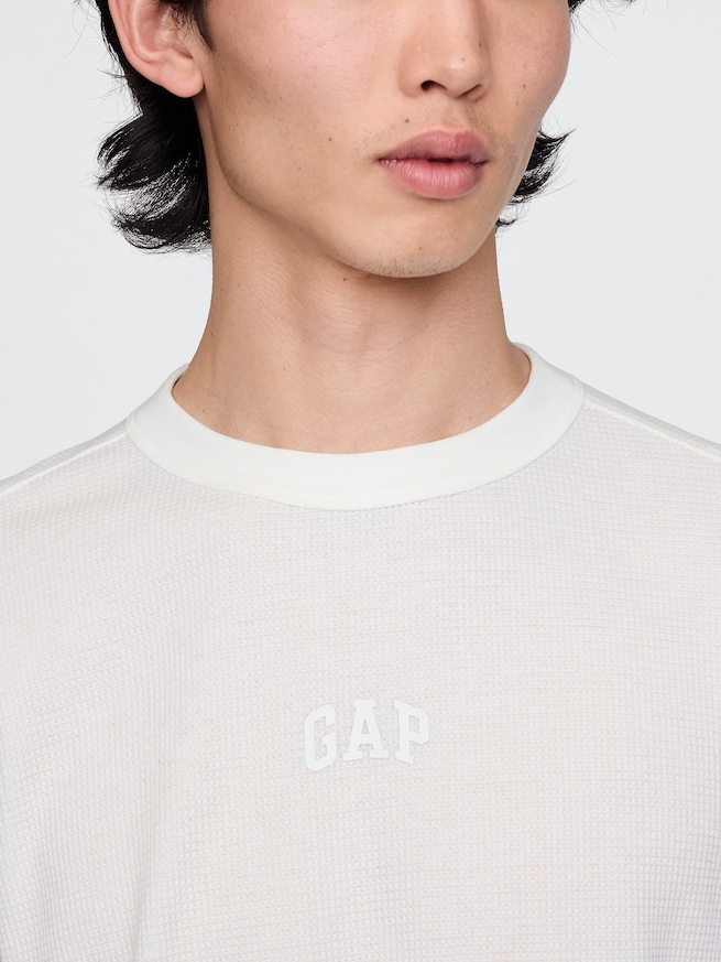 GAPロゴ ワッフルニットTシャツ-3