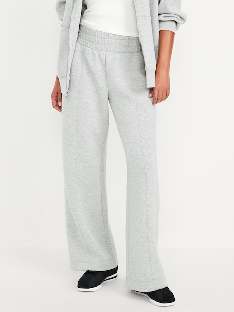 High-Waisted Bounce Fleece Wide-Leg Sweatpants