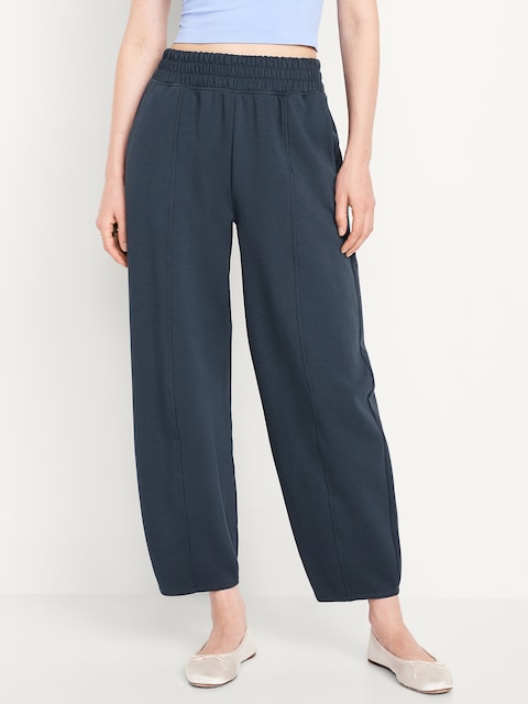 High-Waisted Dynamic Fleece Barrel-Leg Sweatpants