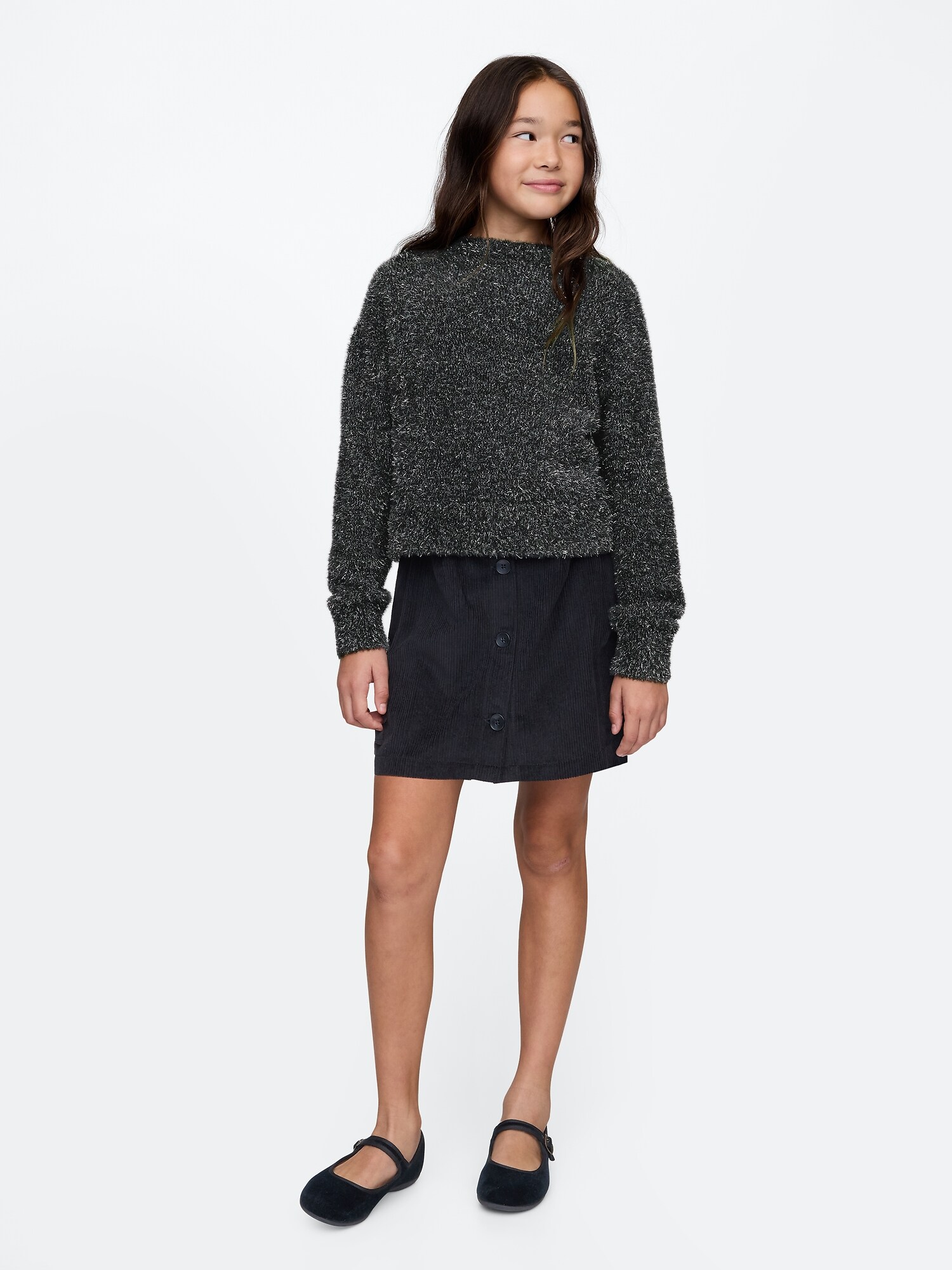 Gap公式オンラインストア | Kids Fuzzy Metallic Crewneck Sweater