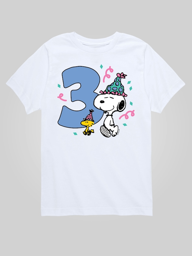 Toddler Peanuts 3rd Birthday Short Sleeve Graphic Tee