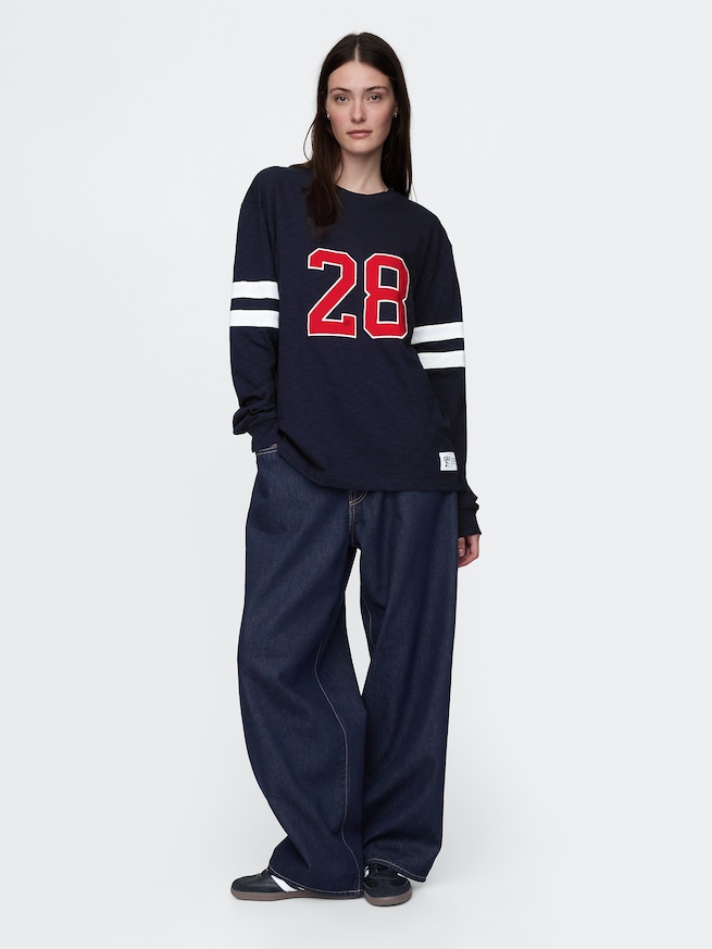 Gap × ディズニー バーシティ ジャージーTシャツ-4