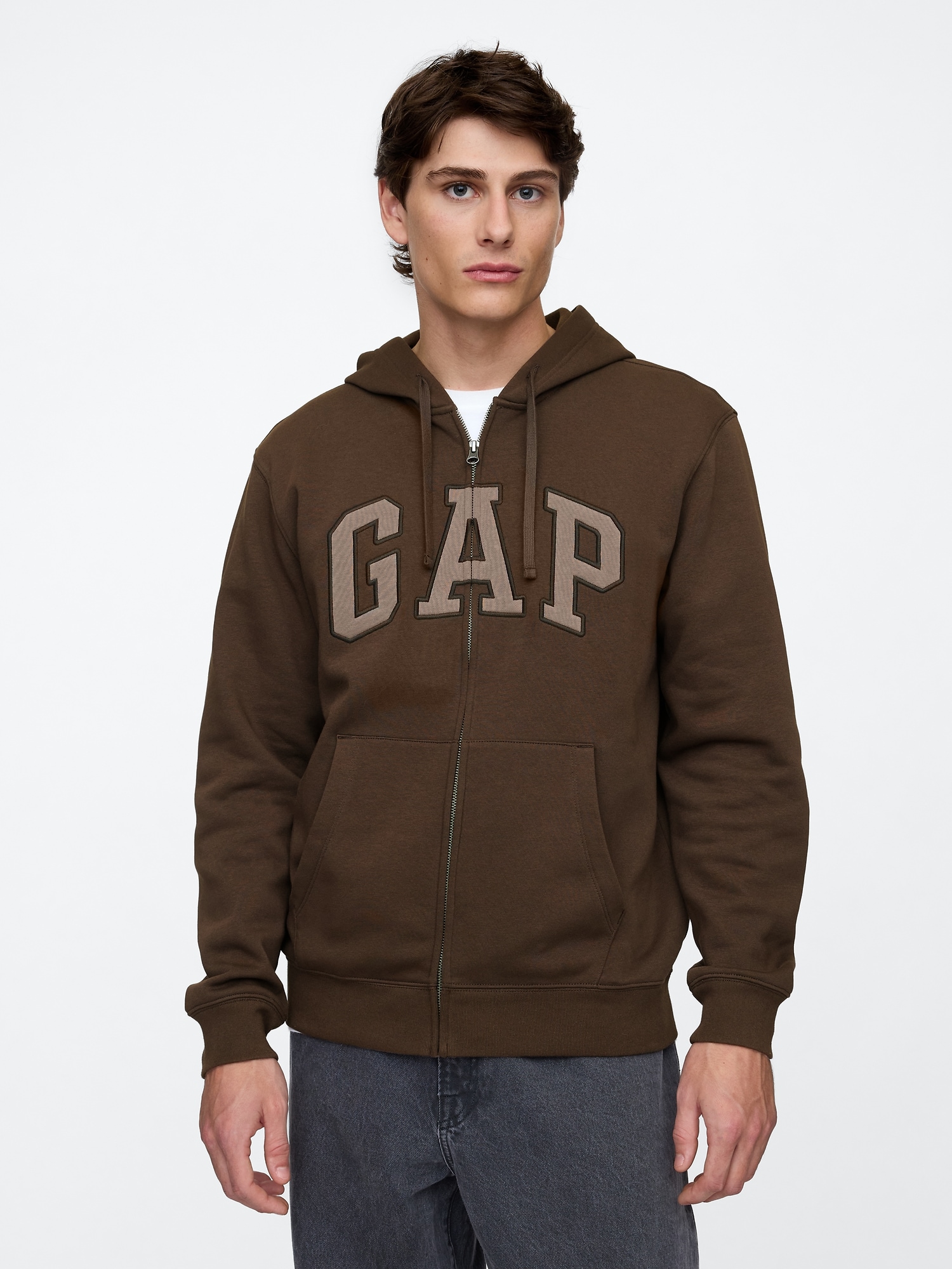 Adult Relaxed Gap Logo Zip Hoodie