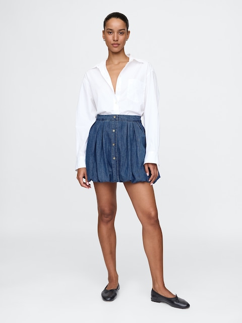 JUPE COURTE BOUFFANTE EN DENIM