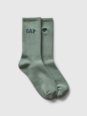 Gap × ディズニー GAPロゴ クルーソックス