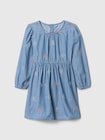 babyGap シャンブレー パフスリーブ ワンピース-0