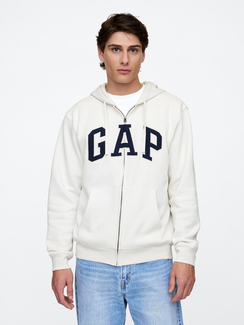 リラックス GAPロゴ ジップアップパーカー