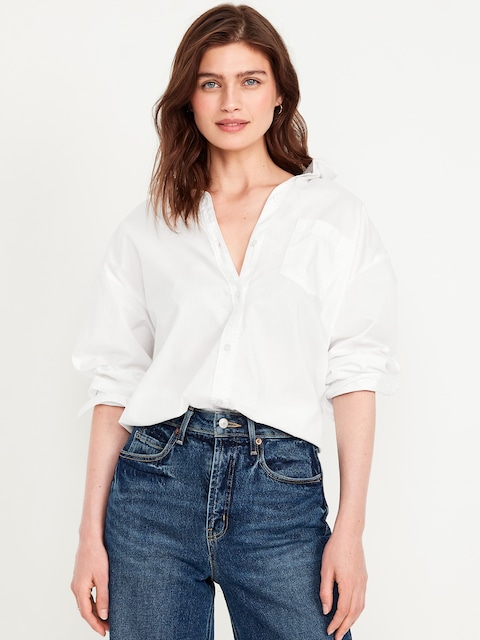 Oversized Button-Down Boyfriend Shirt