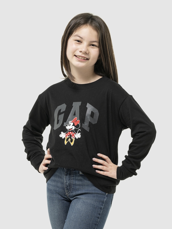 Gap x ディズニー オーバーサイズ GAPロゴ Tシャツ (キッズ)-0